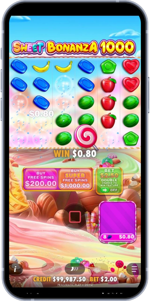 Sweet Bonanza 1000 game won 0.80 AUD  